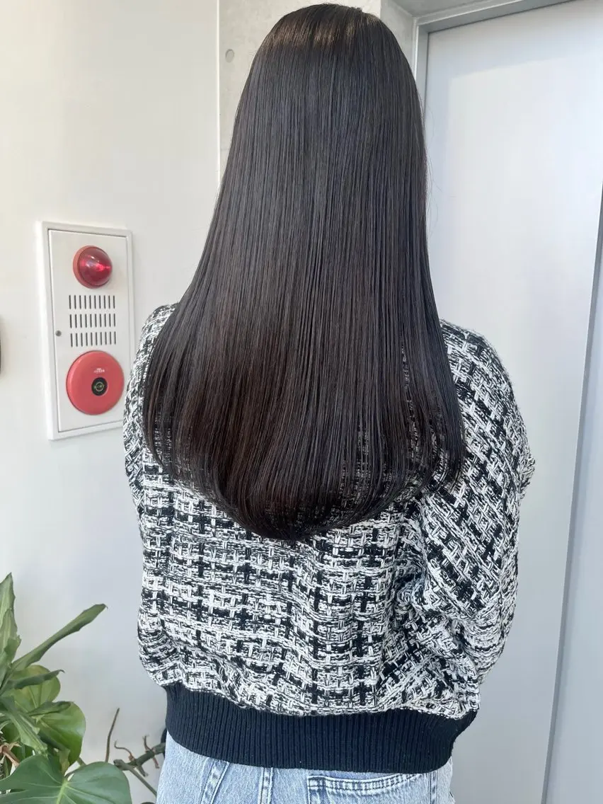 セミロング カラー パーマ ヘアアレンジ 透明感/オリーブ/ グレージュ/YUKAのヘアスタイル