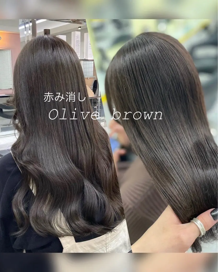 ロング カラー ヘアカラー トリートメント ヘッドスパ ヘアセット 💠透明感グレージュ /韓国風レイヤー💠のヘアスタイル