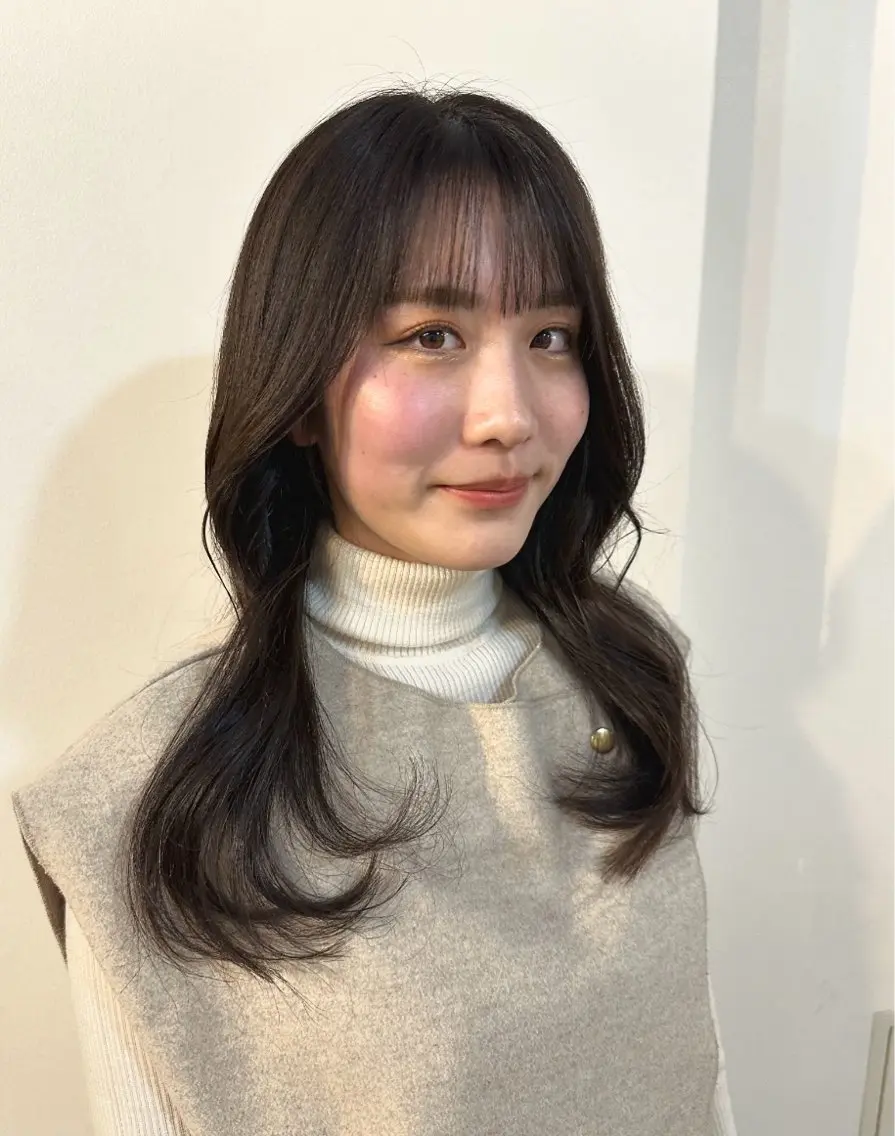 セミロング カラー グレージュ カット ヘアカラー トリートメント Sherry/R 三川町　木村祐里奈のヘアスタイル