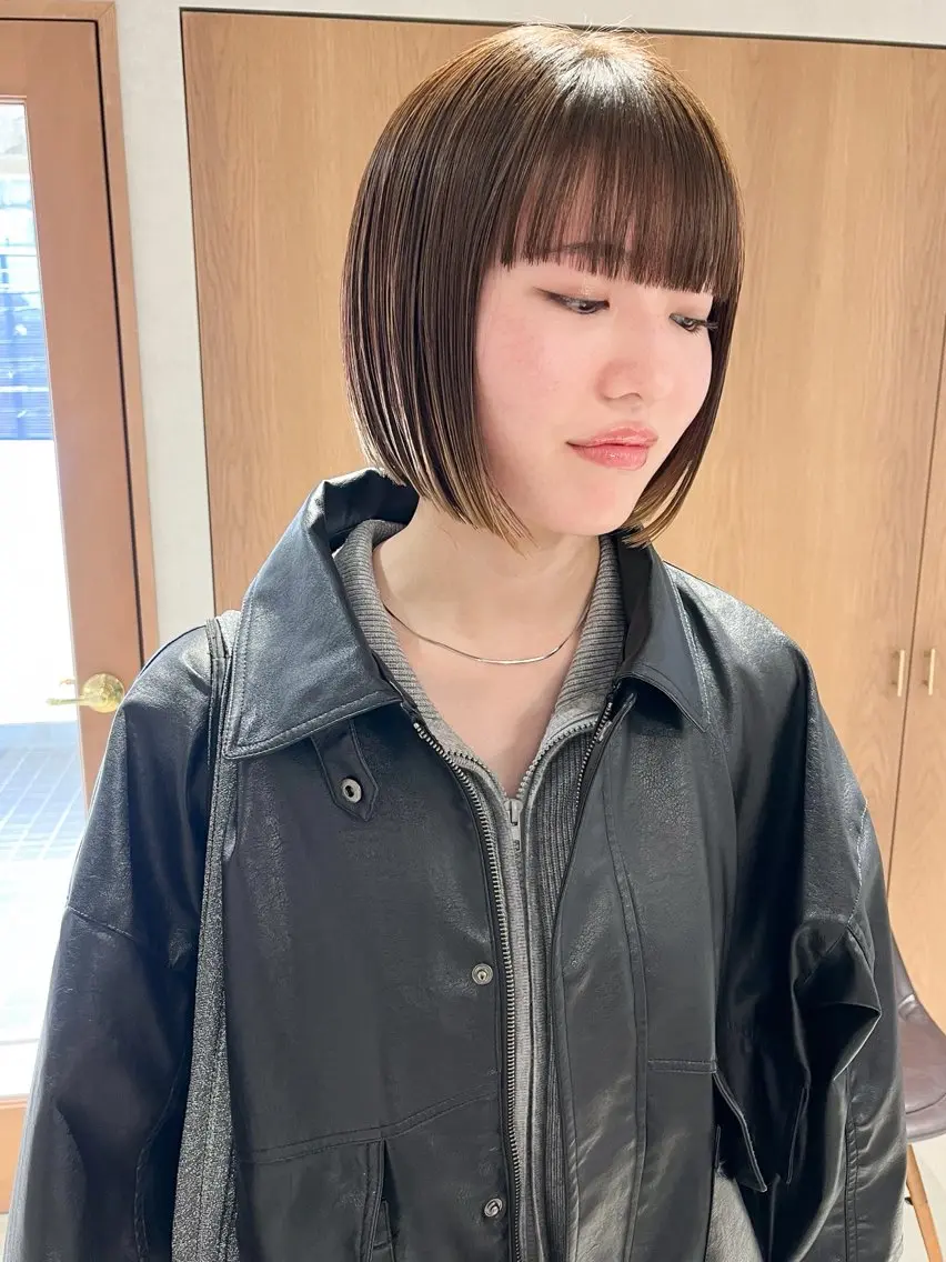 ショート カラー カット ヘアカラー トリートメント 似合わせボブ×地毛風 縮毛矯正❕ayanaのヘアスタイル