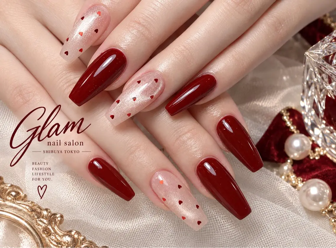 ネイル ハンドネイル エツメ💅 長さ出し🎀デザインのネイルデザイン