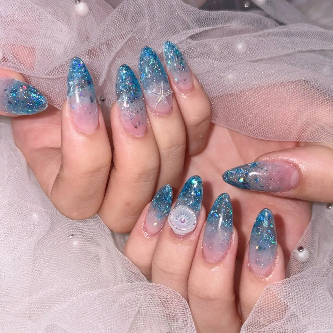 ネイル 長さ出し ロングネイル ネイルチップ ハンドネイル KIREIE Soraのネイルデザイン