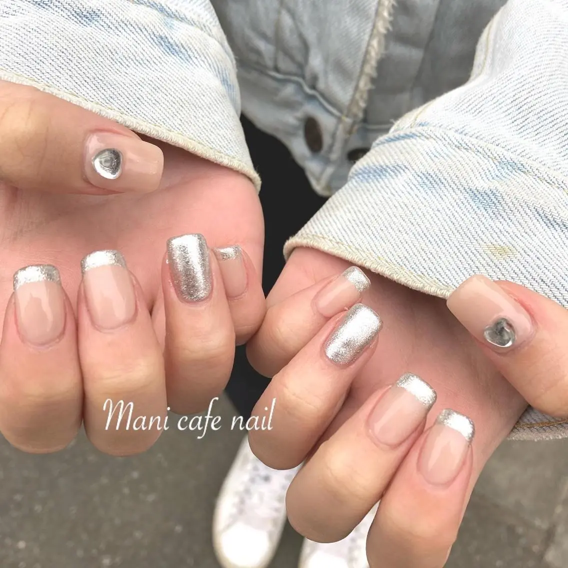 ネイル クリアネイル ハート Mani cafe nailのネイルデザイン