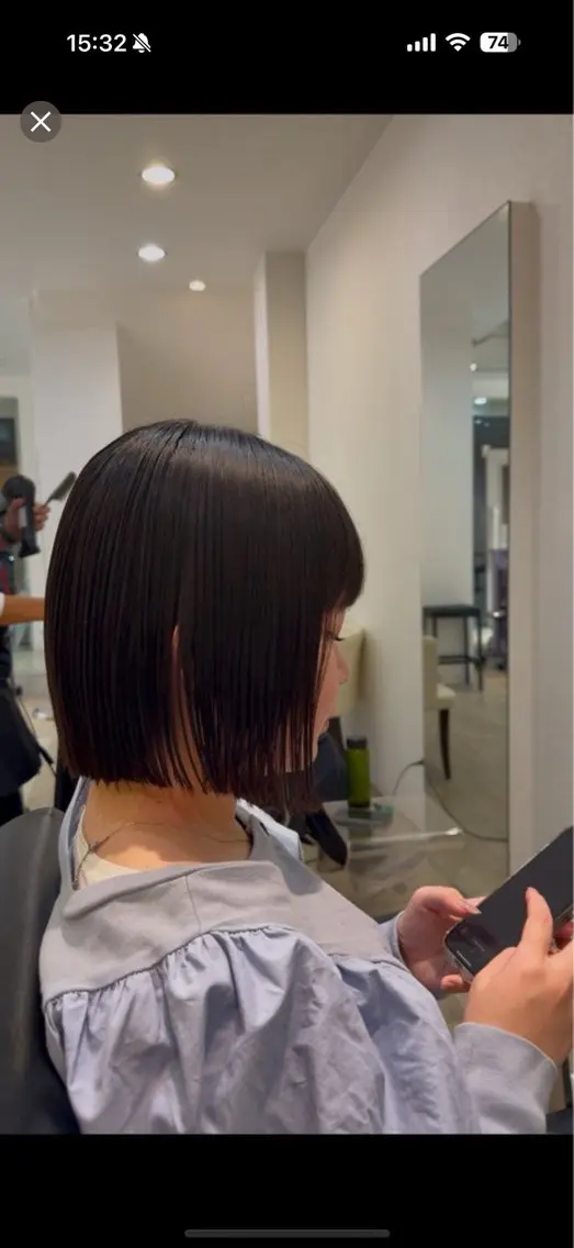 ミディアム 縮毛矯正 TIDEHAIR りょうたボブ募集のヘアスタイル