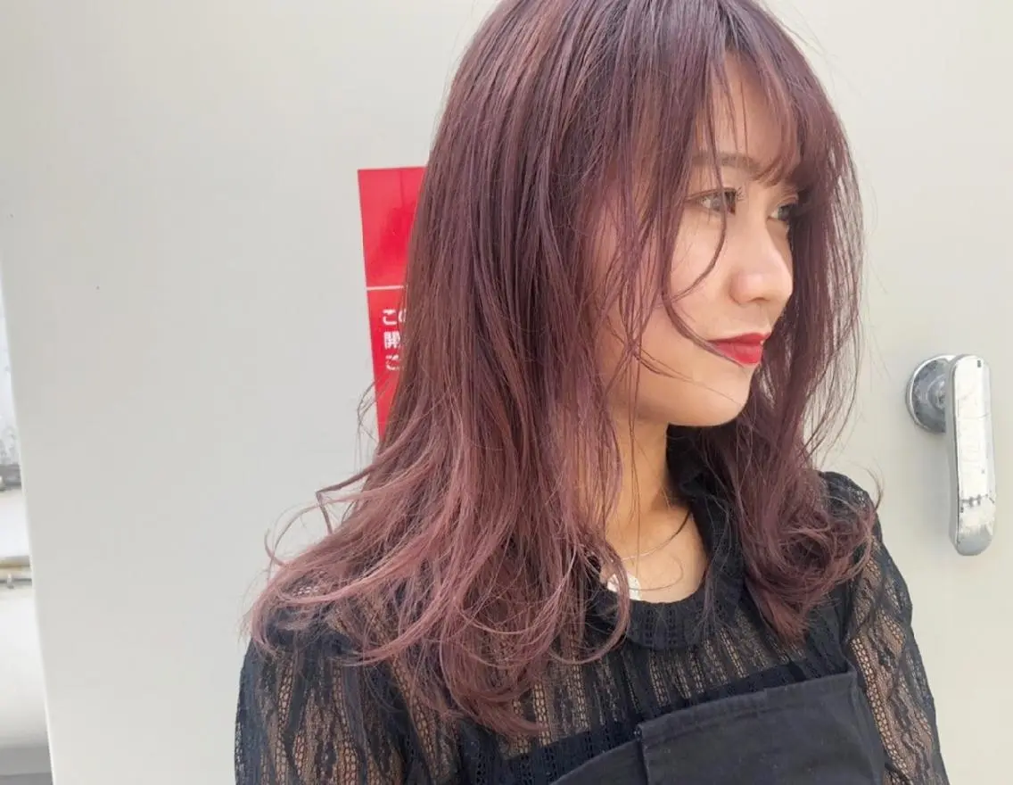 セミロング カラー ヘアアレンジ ピンクカラー バイオレットカラー ヘアカラー トリートメント 竹内啓太 ボブのヘアスタイル