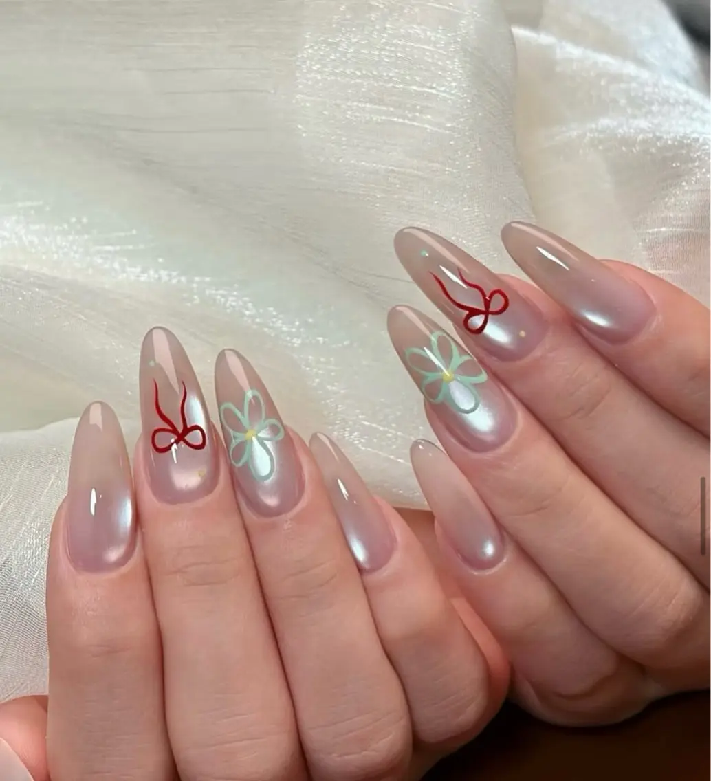 セミロング 韓国風ヘア ハンドネイル Aila Nail ShinOkuboのネイルデザイン
