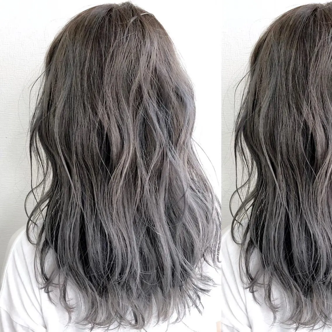 ミディアム カラー JuNブリーチに 縮毛矯正するプロのヘアスタイル