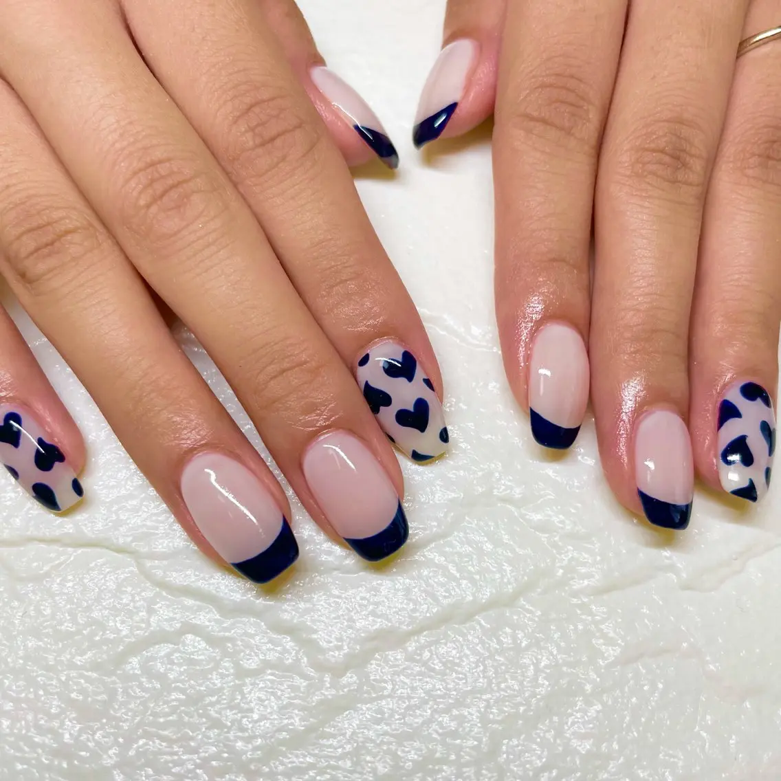ネイル フレンチネイル ネイビー MINORI Nail&Waxのネイルデザイン