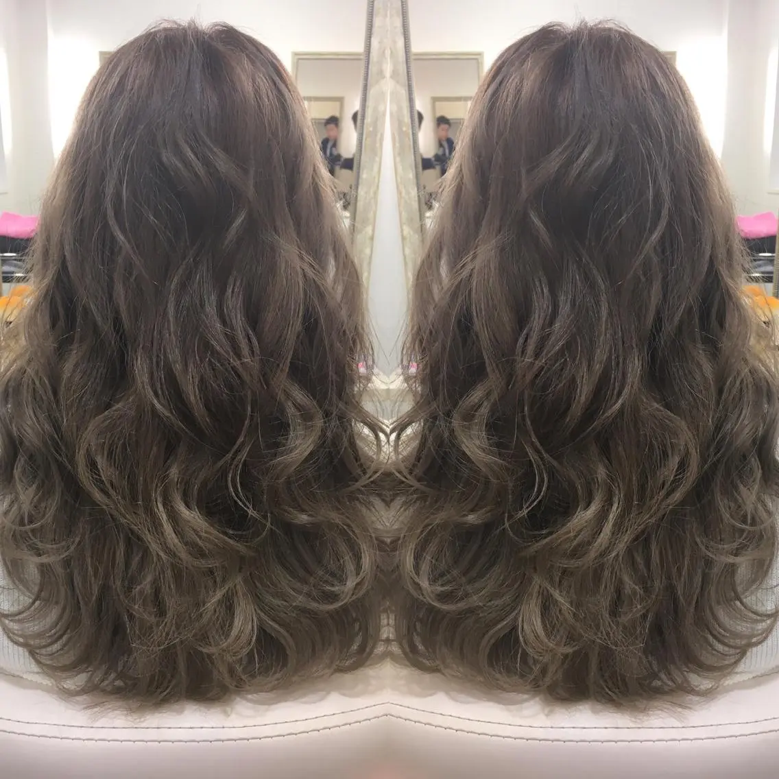 セミロング ロング カラー 髪質改善 中川 翔のヘアスタイル