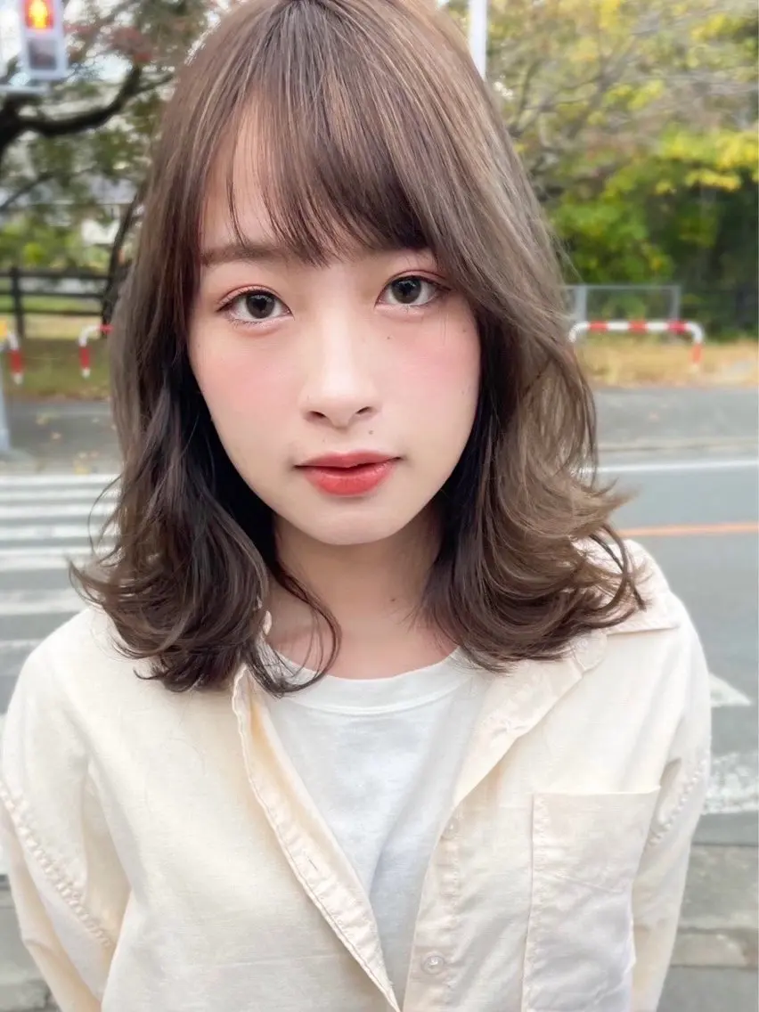 前髪カット+オーダーメイドカラー+オージュア1STEPトリートメントの写真