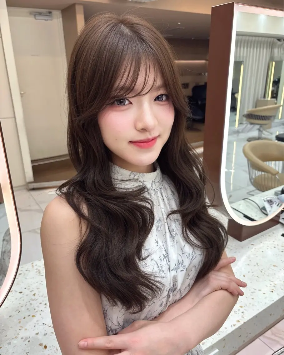 ロング カット ヘアカラー トリートメント ブリーチなし透明感 カラー/松沢州途のヘアスタイル