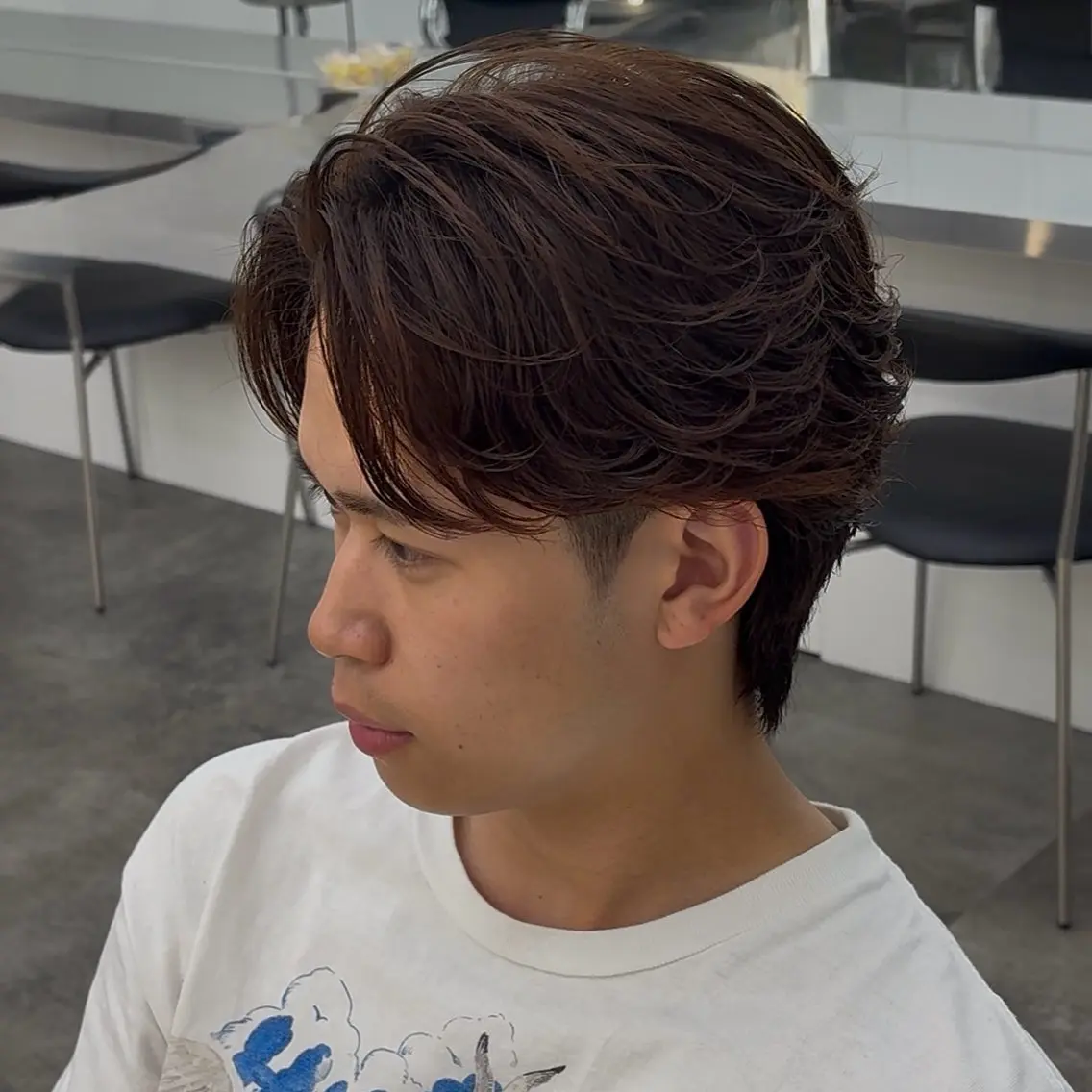 パーマ メンズ フェザーパーマ メンズパーマ 小野 隼士のヘアスタイル