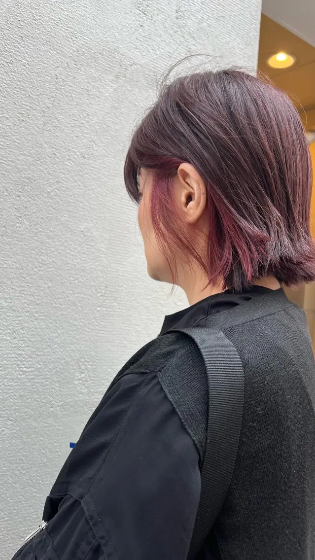 ミディアム カラー ブラウンカラー ピンクカラー ピンクブラウン 🎀tokute ナオ🧸のヘアスタイル