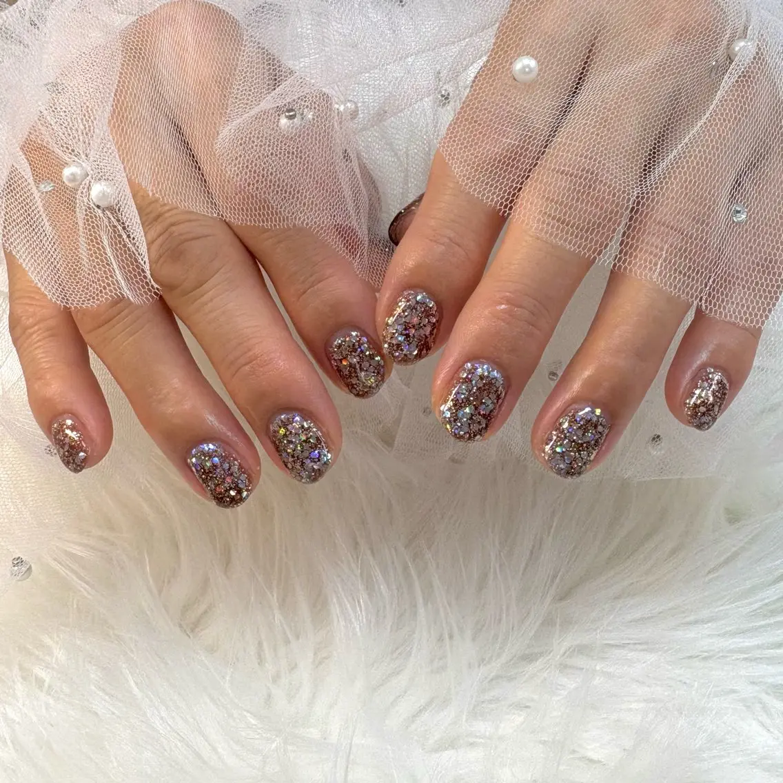 ネイル ブラウン ワンカラーネイル ハンドネイル SHINE nail salonのネイルデザイン