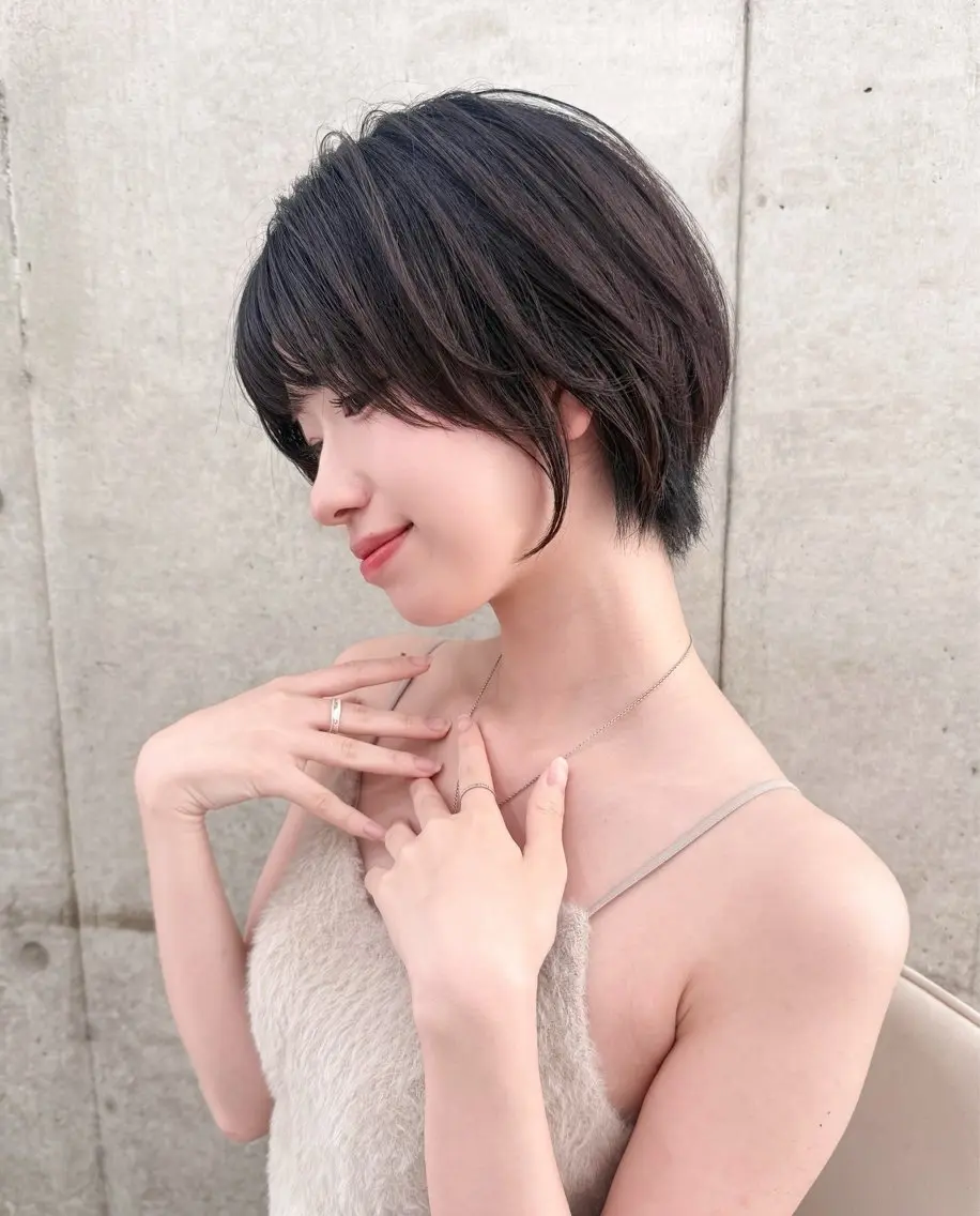 ショート 上品♡ボブ/レイヤー /艶髪🌷村松優斗のヘアスタイル