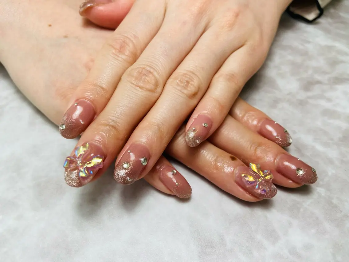 ネイル リボン A-nail 閉店のネイルデザイン