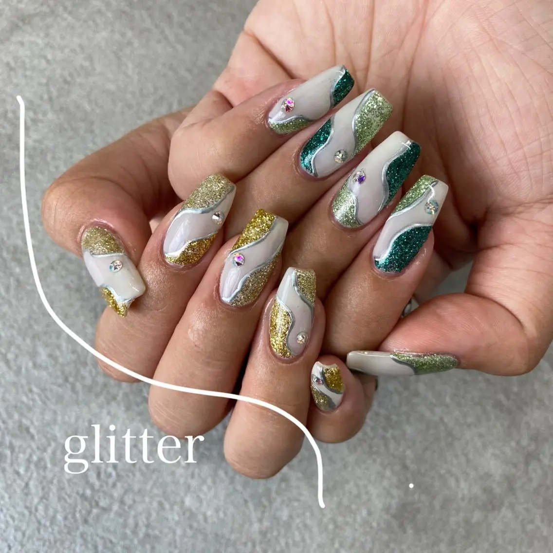 ネイル ラメ(グリッター) tener 🧋yume🧋のネイルデザイン