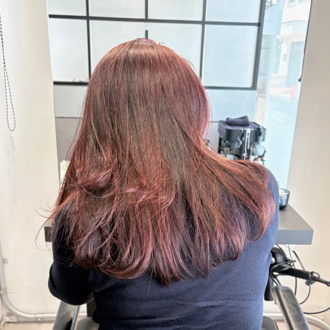 ロング カラー ハイライトカラー レッドカラー ハイライト ヘアカラー トリートメント matka白髪ぼかし 大人ヘア/KEIKOのヘアスタイル