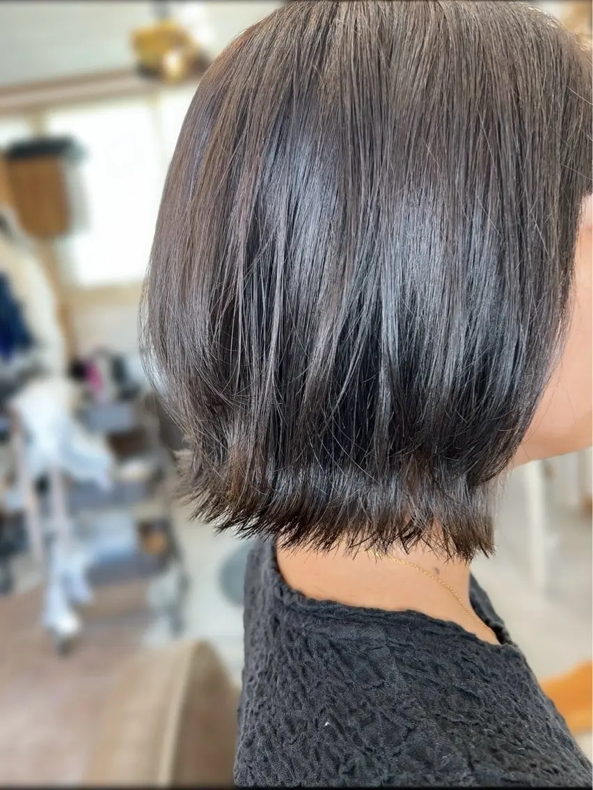 ミディアム カラー ボブレイヤー ボブ レイヤーカット hair works raptureのヘアスタイル