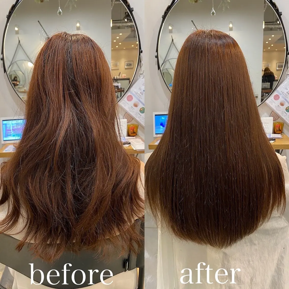 ロング カット 縮毛矯正 トリートメント ひがし はるなのヘアスタイル