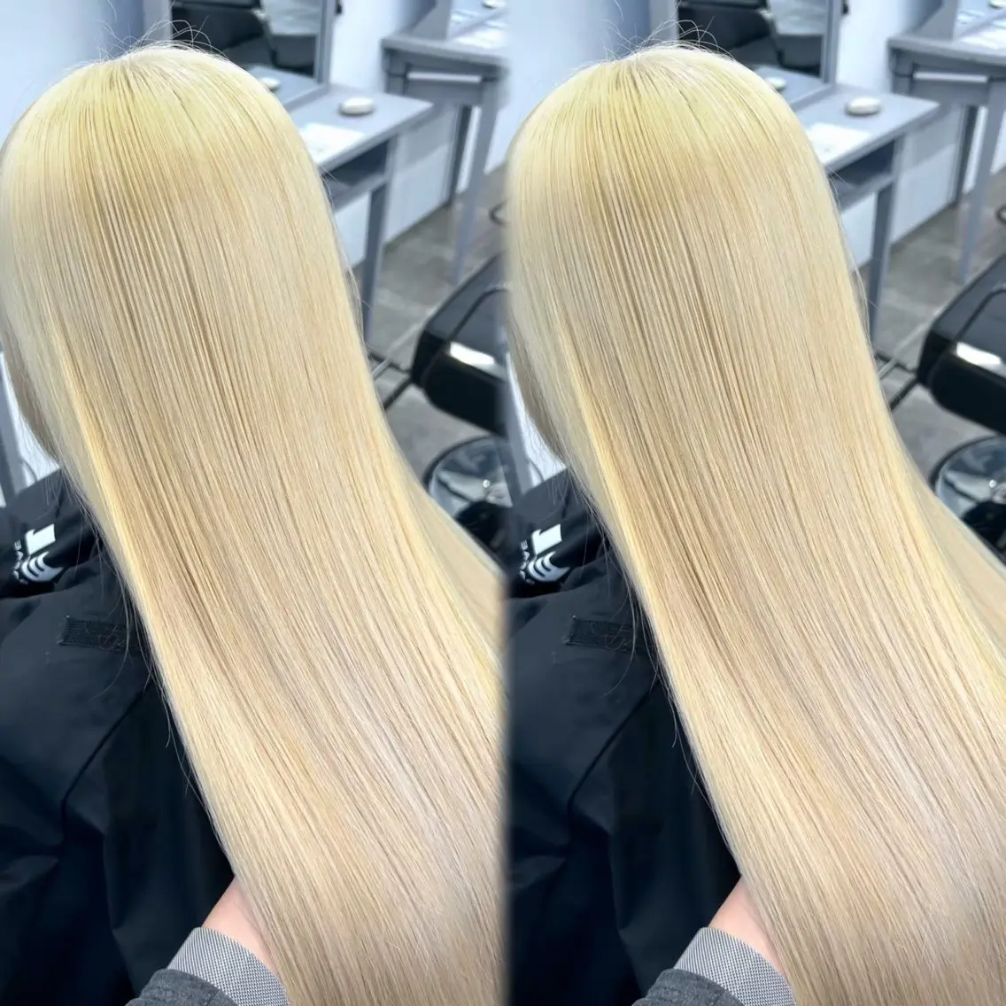 カラー ブロンド ホワイトブロンド ヘアカラー PELEmana🎀 ハイトーン🧚🪄のヘアスタイル