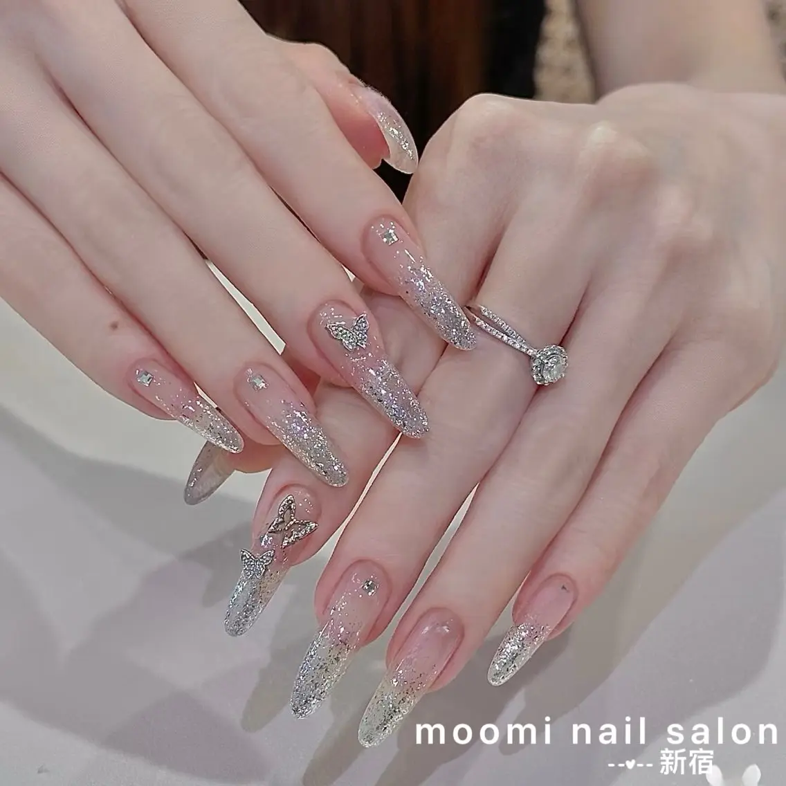 ネイル チークネイル フレンチネイル ジェルネイル グラデーション ハート ハンドネイル moomi nail スカルプ専門のネイルデザイン