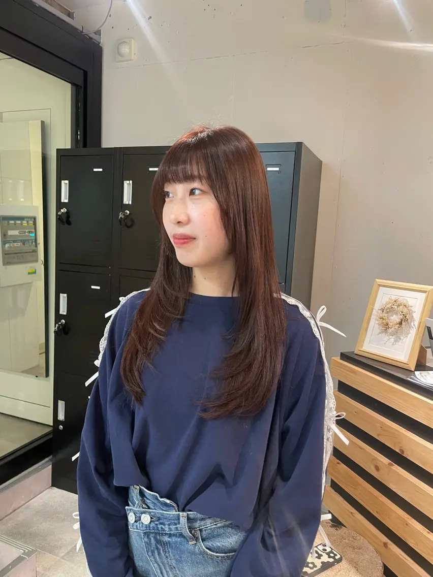 ロング カラー ベージュカラー ピンクカラー ピンクベージュ レイヤーカット 似合わせカット 久保田 千尋のヘアスタイル
