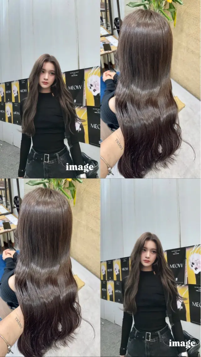 ロング カラー ブラウンカラー 透明感カラー ブリーチなしwカラー /艶カラー/oukaのヘアスタイル