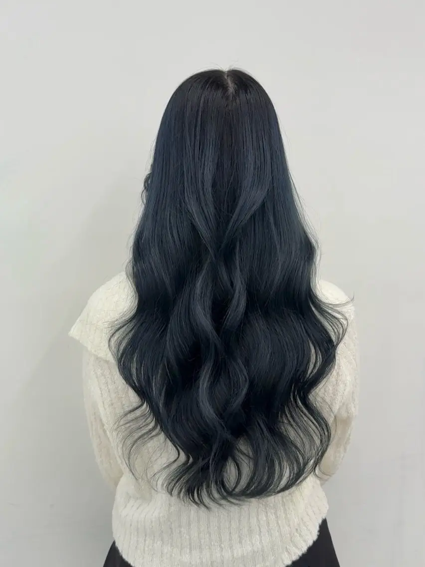 ロング カラー ヘアアレンジ ブリーチ ブルーカラー ダブルカラー ブリーチなしカラー ♦ブリーチなしカラー ×レイヤー♦中島良太のヘアスタイル