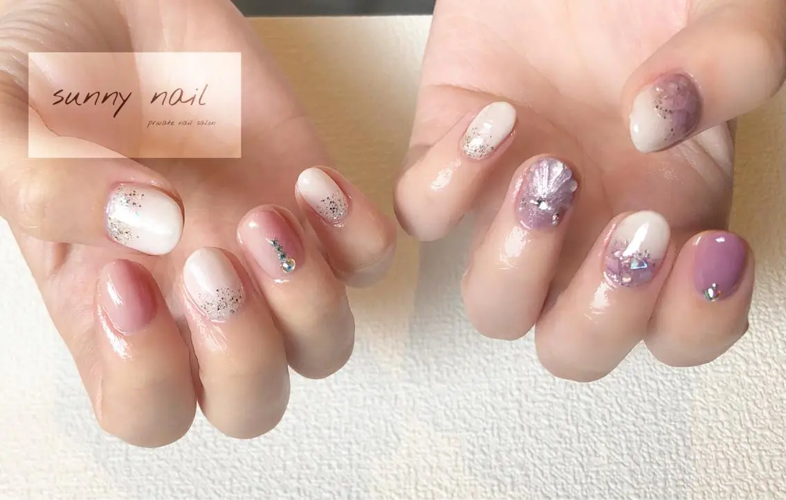 ネイル アートネイル ジェルネイル グラデーション ニュアンスネイル パラジェル sunny nailのネイルデザイン