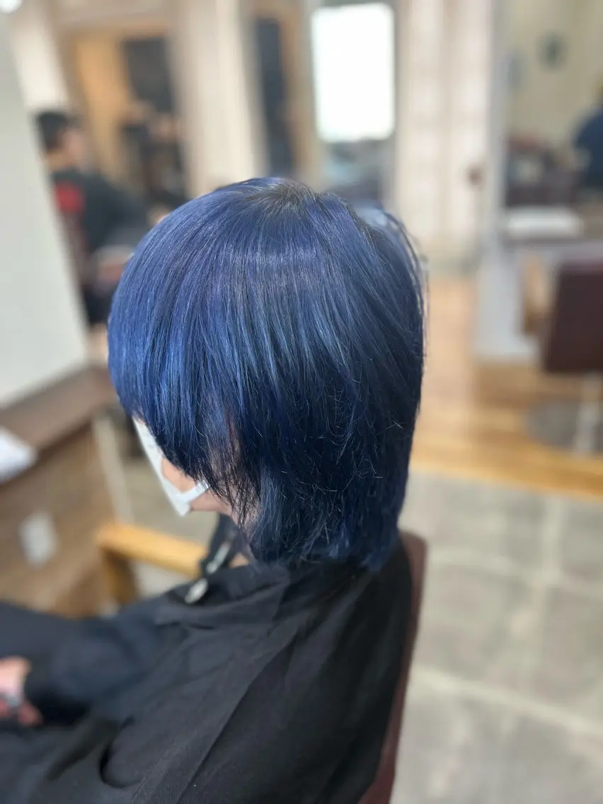 ショート カラー メンズ ブルーカラー ネイビーカラー カット ヘアカラー トリートメント メンズパーマ 髪質改善☆有馬のヘアスタイル