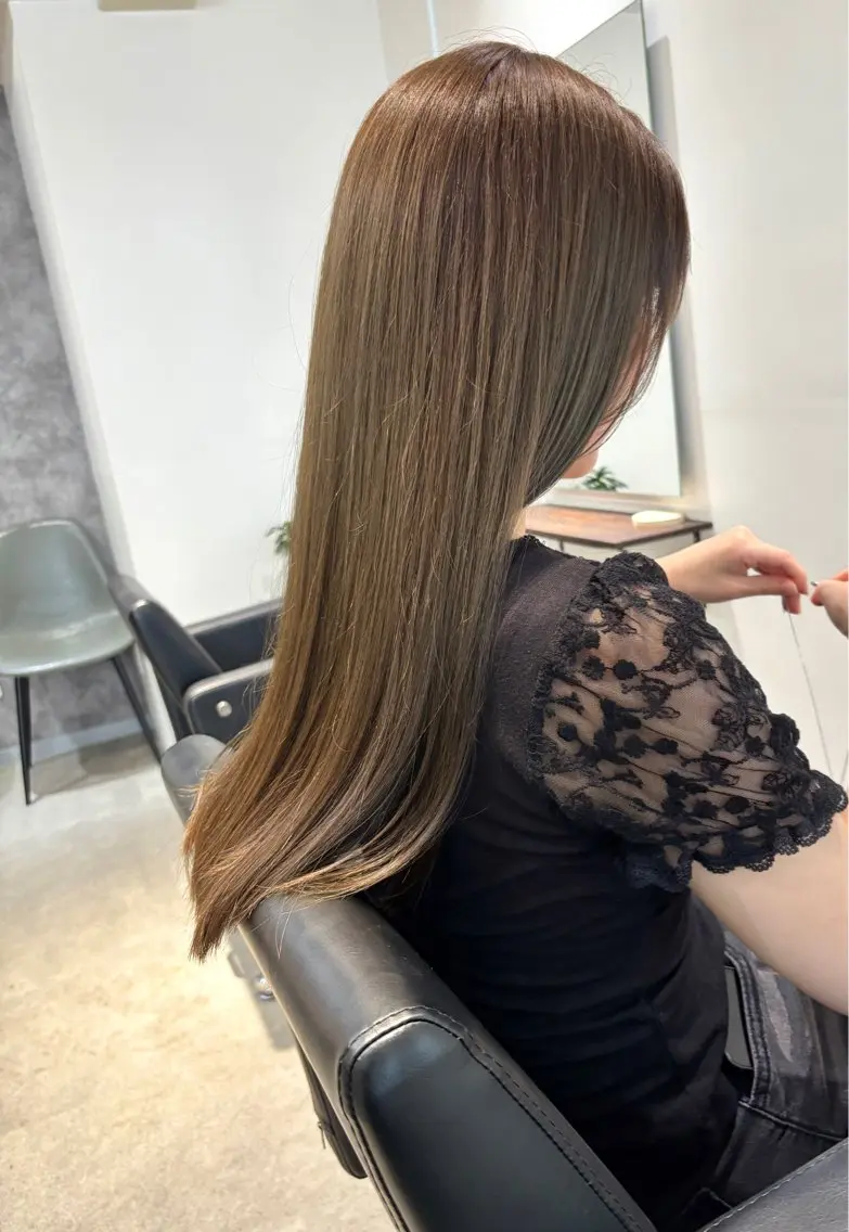 ロング カラー ベージュカラー 透明感カラー 髪質改善 トリートメント HIYOSHI　✂︎ 艶髪職人のヘアスタイル