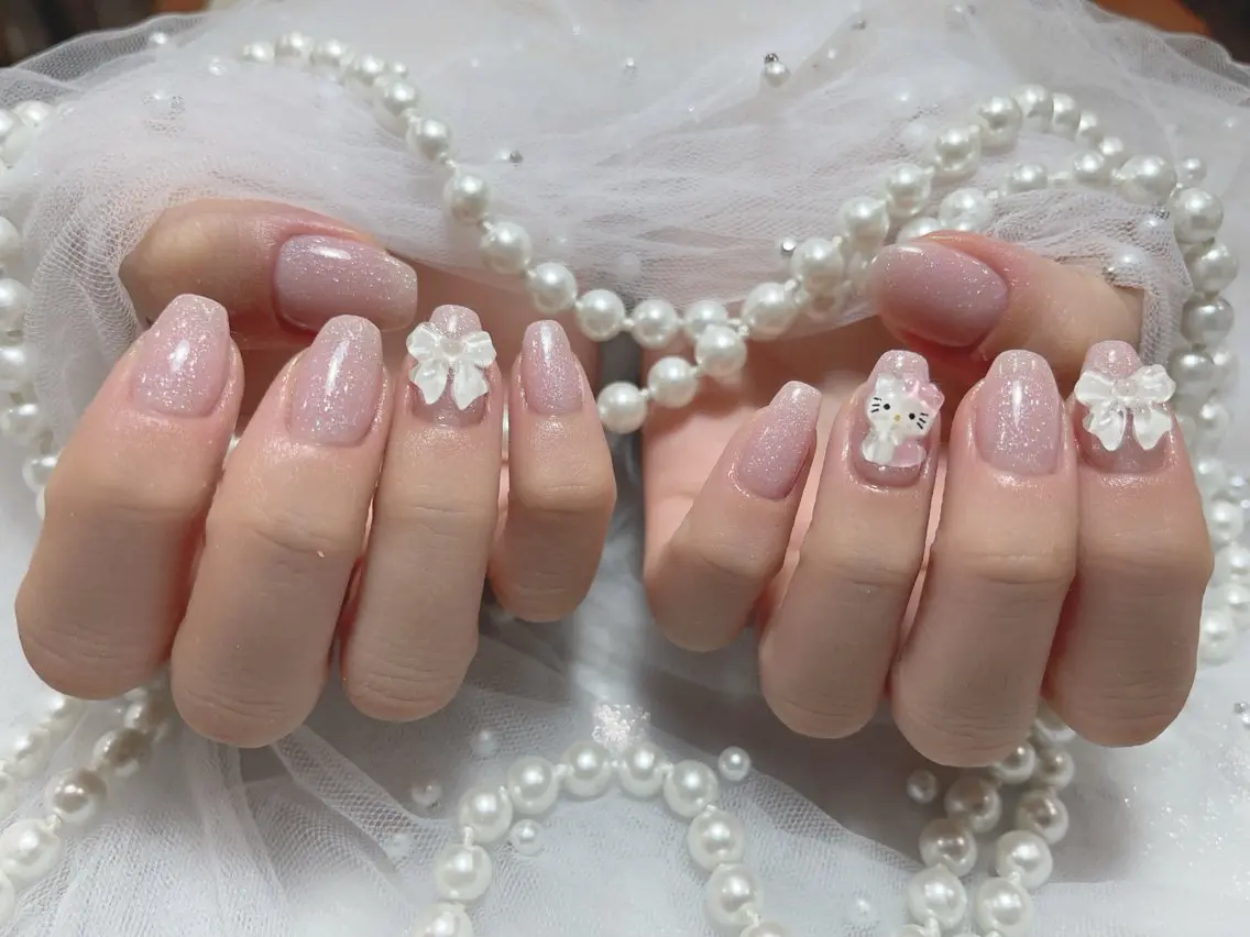 ネイル アートネイル フラッシュネイル フレンチネイル ガラスフレンチ グラデーション M2beauty Renaのネイルデザイン