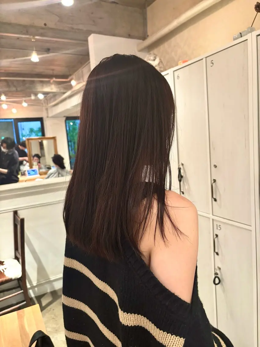 ミディアム カラー カット ヘアカラー トリートメント 髪質改善×レイヤー ヤマカワレンヤのヘアスタイル