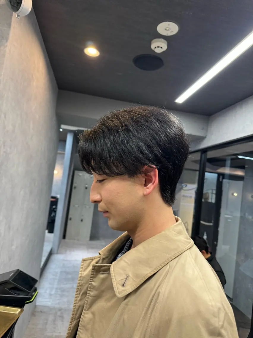 🔵【再来様クーポン】メンズカット+ニュアンスパーマ(眉カット+トリートメント付き)の写真