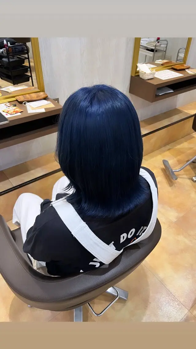 ミディアム カラー ヘアカラー トリートメント yui🥀/ボブ /ブリーチなしカラーのヘアスタイル