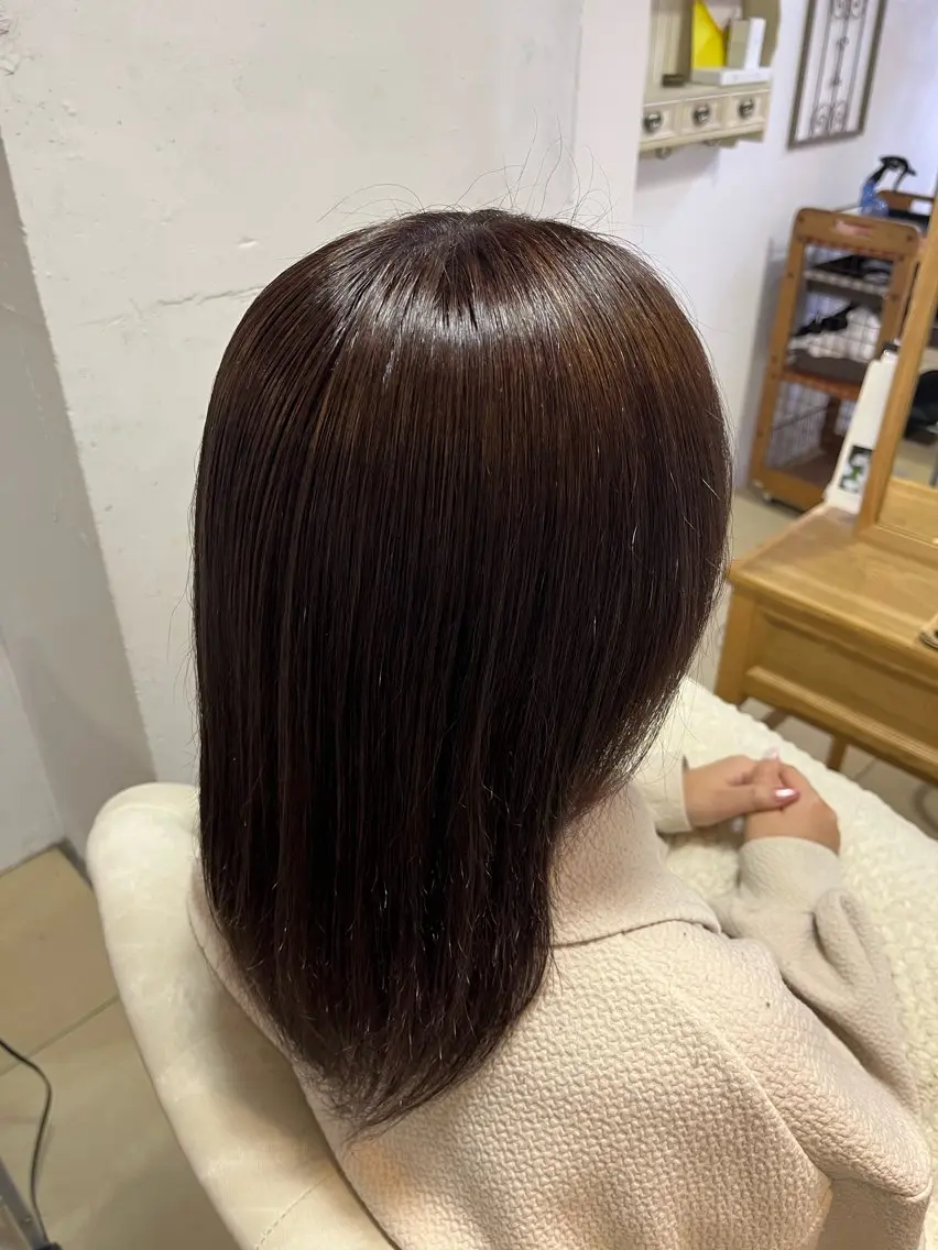 ミディアム ラベンダーブラウン ヘアカラー トリートメント emu🤍𐙚 Miyuのヘアスタイル