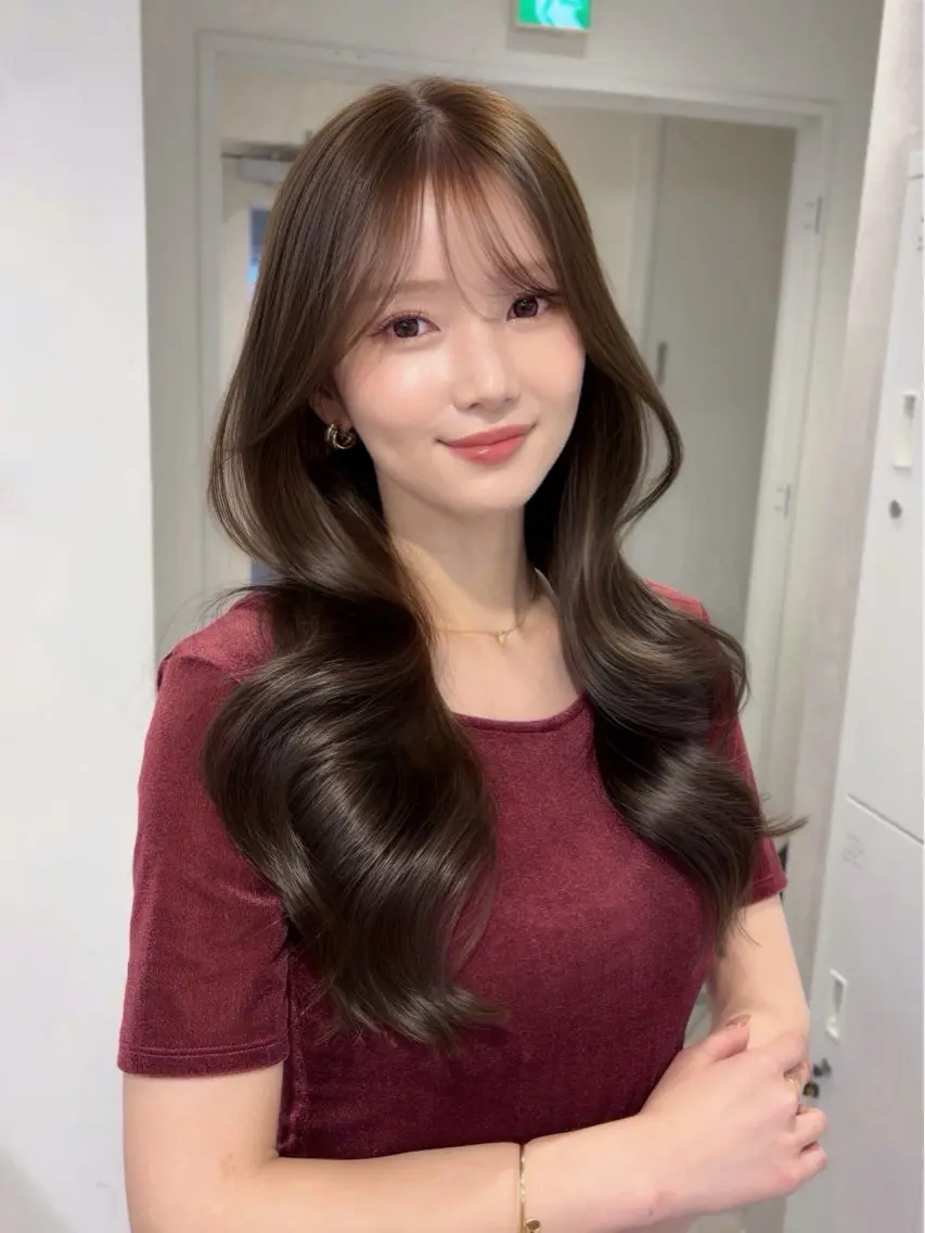 ロング カラー ヘアアレンジ ベージュカラー オリーブベージュ ヘアカラー 似合わせヘア/ 渋谷/Ayaka🎀のヘアスタイル