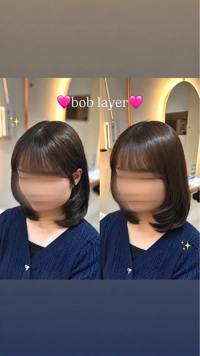ミディアム ボブ くびれヘア 韓国風ヘア レイヤーカット 🤎骨格似合わせ/ ヘア/MIYU🤎のヘアスタイル