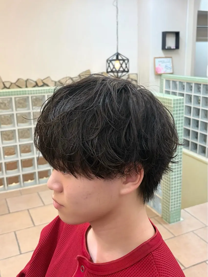 メンズ マッシュ メンズパーマ カット パーマ 杉田 虹夢のヘアスタイル