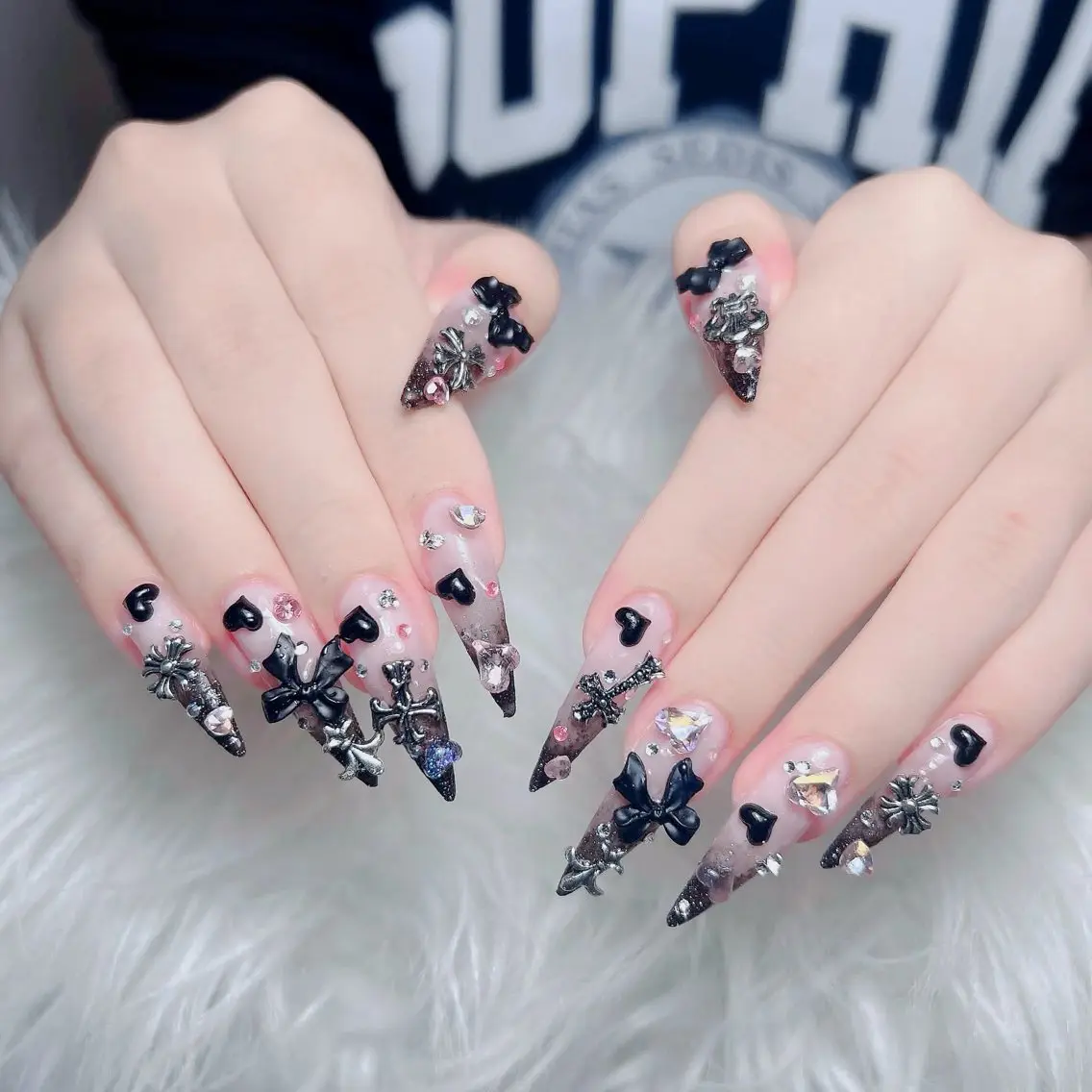ネイル チークネイル 長さ出し フラッシュネイル フレンチネイル グラデーション ハンドネイル Lenie Nail Salonのネイルデザイン