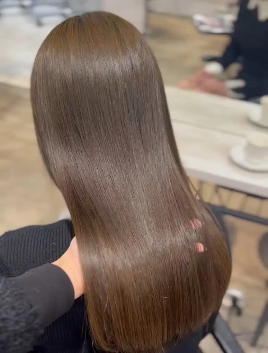 ロング パーマ 縮毛矯正 ストレートパーマ 似合わせカラー🌈 髪艶縮毛矯正🪞ちばのヘアスタイル