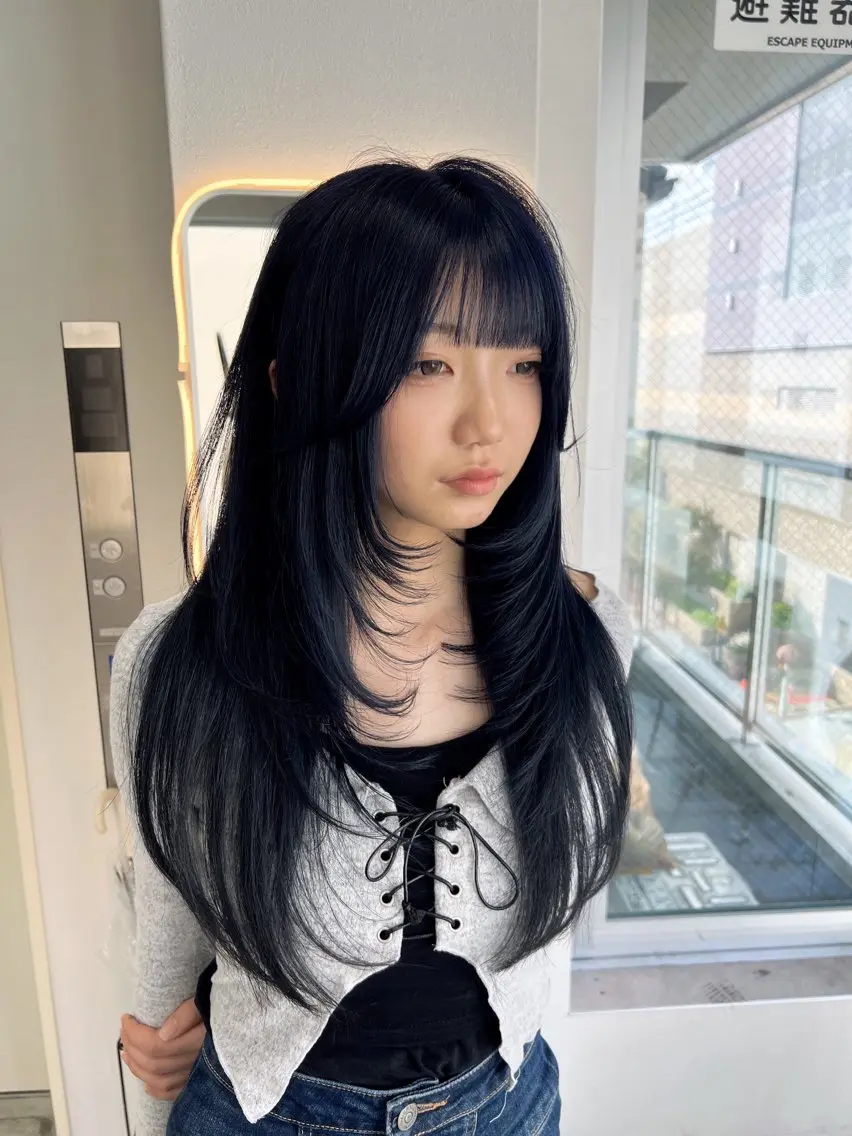 ロング カット ヘアカラー maya🇰🇷韓国 レイヤー/顔まわりのヘアスタイル