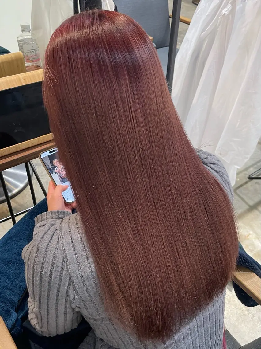 ロング ヘアカラー 暖色カラー🌺／ 髪質改善🌿／ゆうかのヘアスタイル