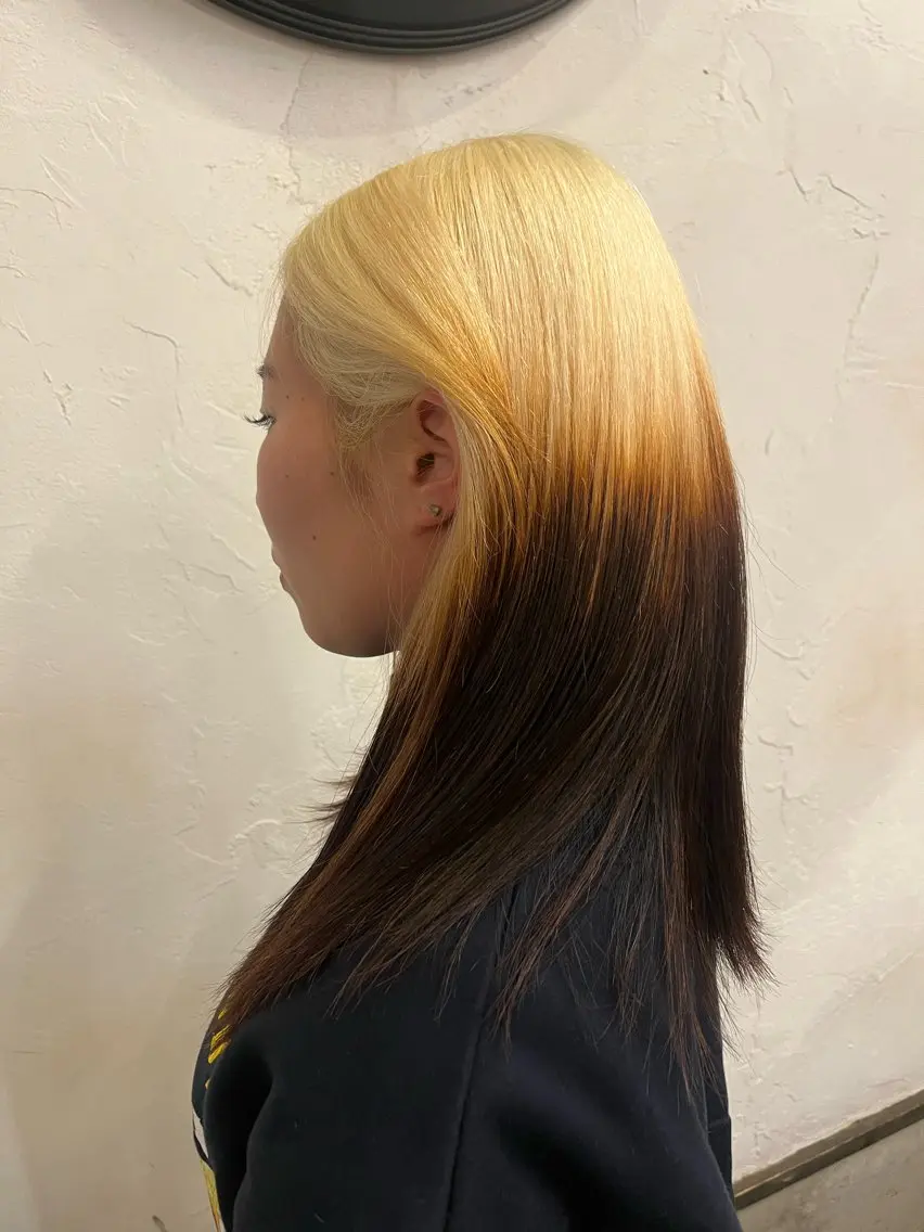 ロング カラー 抜きっぱなしブロンド 糸賀 蒼天のヘアスタイル