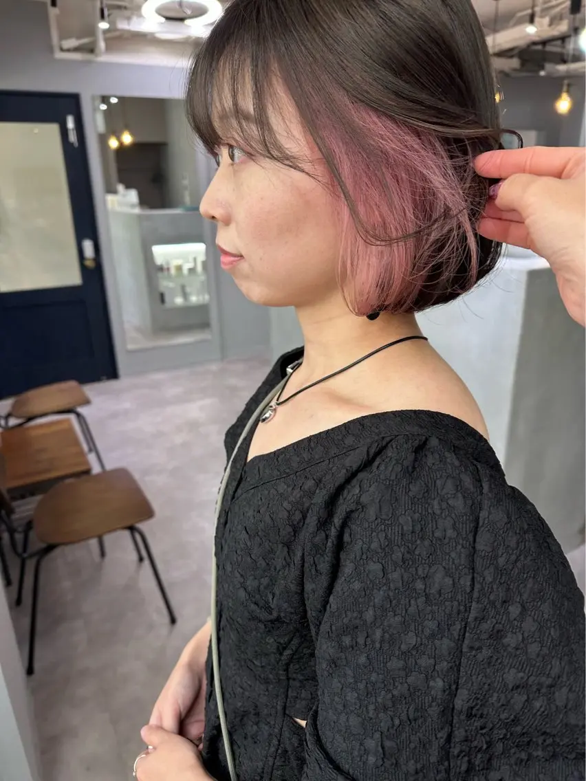 ショート カラー ヘアアレンジ ヘアカラー トリートメント ヘアセット cherir髪質改善 パーソナルカラー診断のヘアスタイル