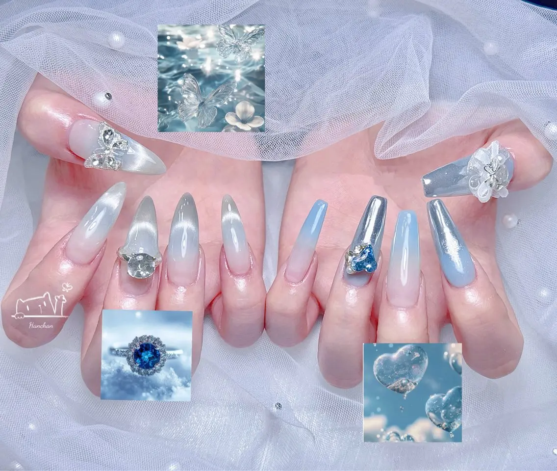 セミロング 韓国風ヘア ハンドネイル Aila Nail HanChanのネイルデザイン