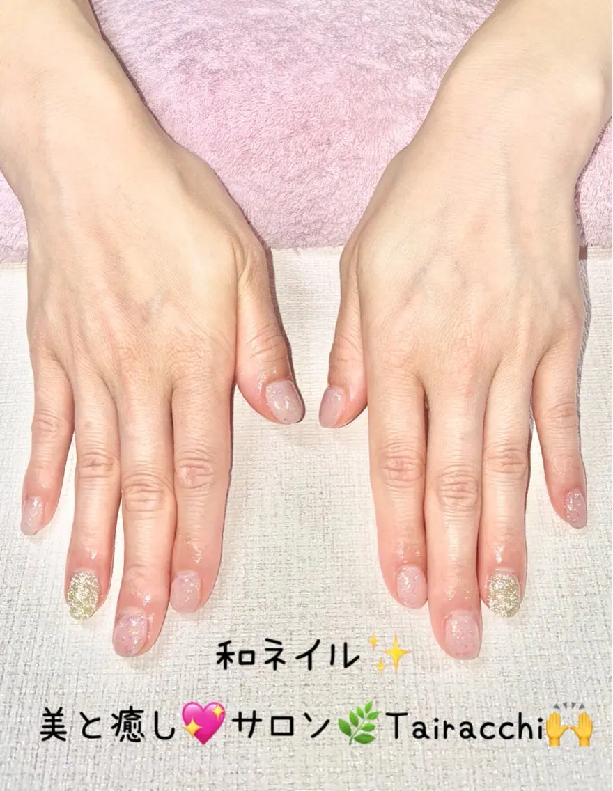 ネイル オーロラネイル キラキラネイル ラメ(グリッター) 大理石ネイル(マーブル) ピンク ハンドネイル Tairacchi ﾀｲﾗｯﾁのエステ・リラクイメージ