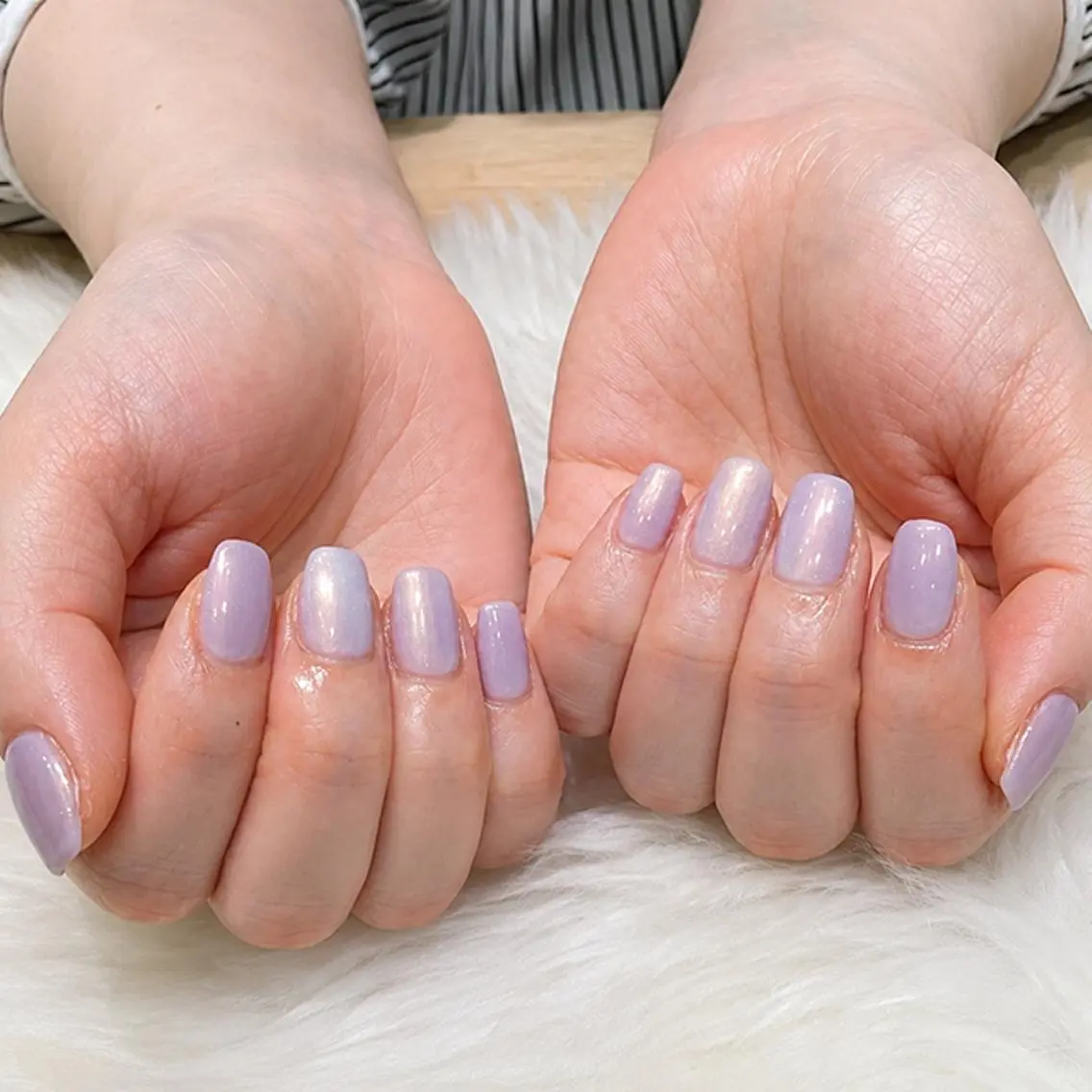 ネイル ワンカラーネイル パープル ハンドネイル K. Harukaのネイルデザイン