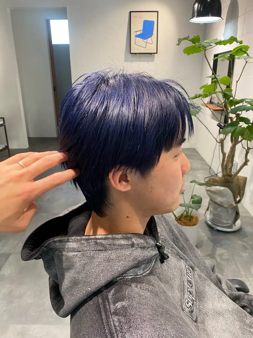 カラー ブリーチ ブルーカラー 藤が丘/メンズ特化 /FUKIのヘアスタイル